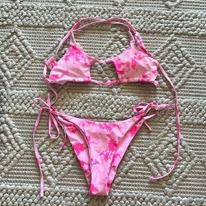 Zaful Pink tie dye bikini